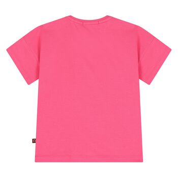 Younger Girls Pink Teddy Bear Logo T-Shirt
