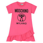 Girls Pink Embellished Logo Dress, 2, hi-res