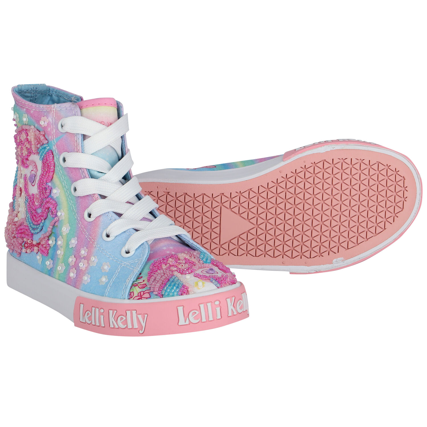 Girls Multi-Colored Unicorn Trainers, 1, hi-res