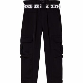 Girls Black Logo Trousers