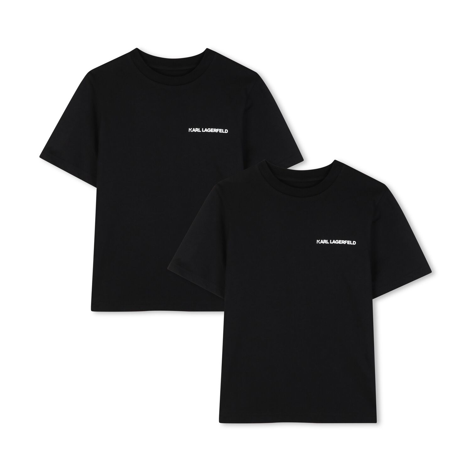 Boys Mini Me Black Logo T-Shirts ( 2 Pack ), 1, hi-res