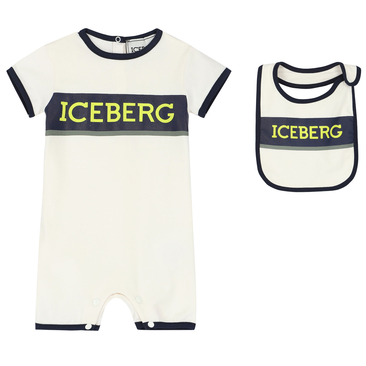 Baby Boys Ivory Logo Romper Set, 1, hi-res image number null