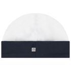 Baby Boys White & Navy Blue Logo Hat, 3, hi-res