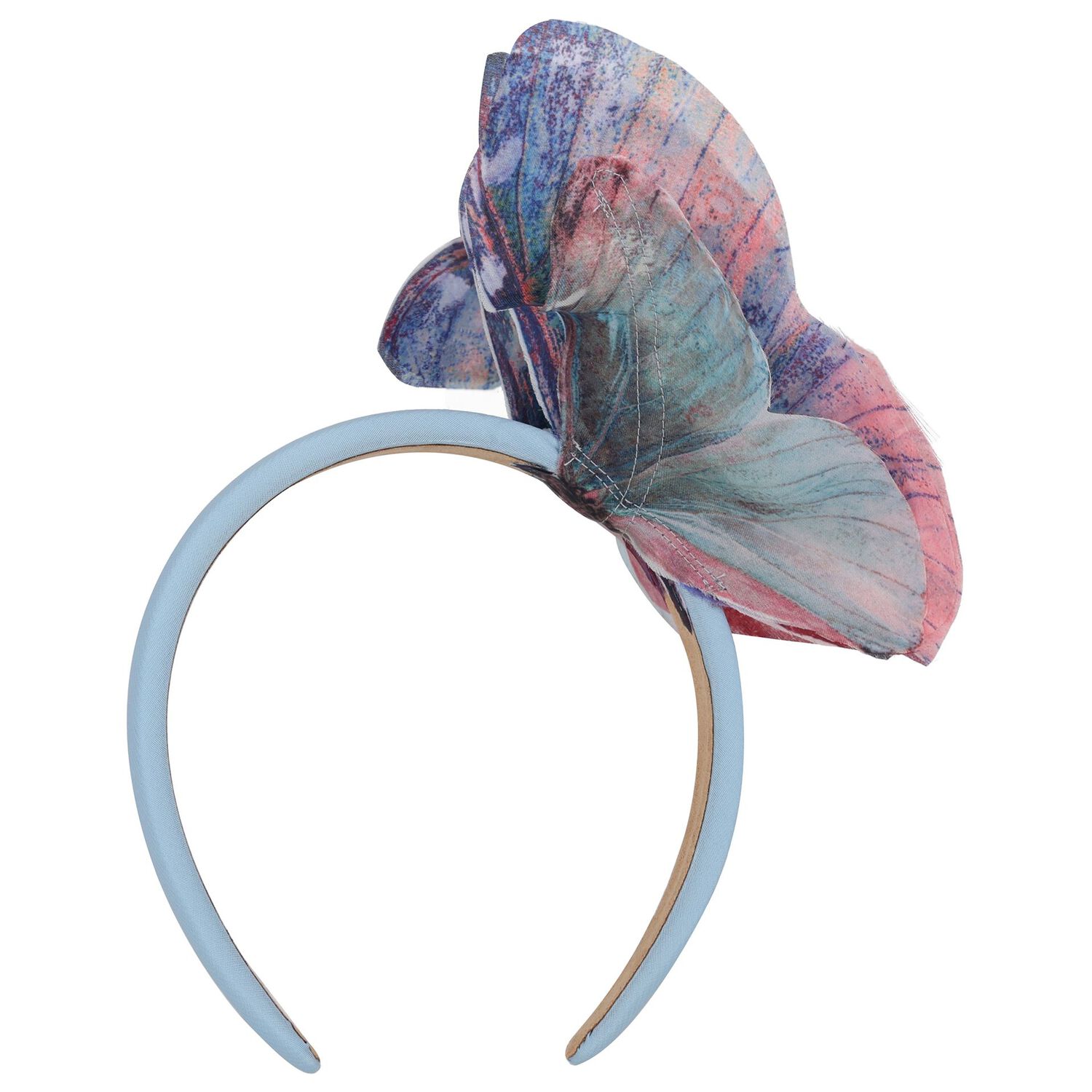 Girls Blue Butterly Headband, 1, hi-res