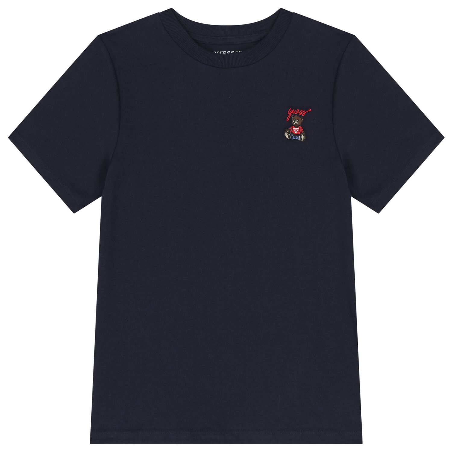 Boys Navy Blue Teddy Bear Logo T-Shirt, 2, hi-res
