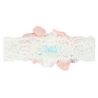 Girls White & Pink Floral Lace Headband, 1, hi-res