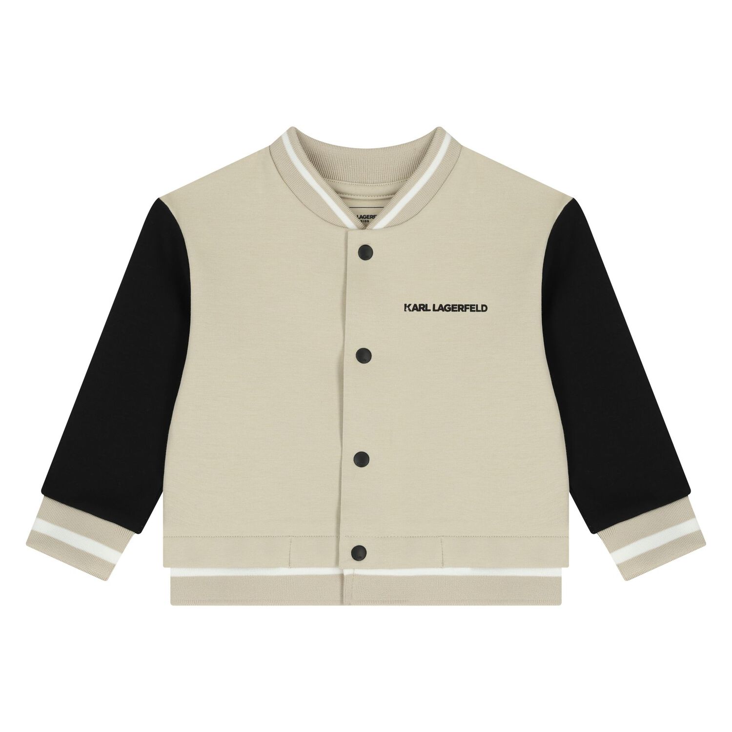 Younger Boys Beige & White Logo Tracksuit Set ( 3 Piece ), 1, hi-res