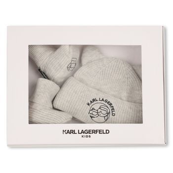 Grey Hat & Bootie Ikonik Karl & Choupette Baby Gift Set