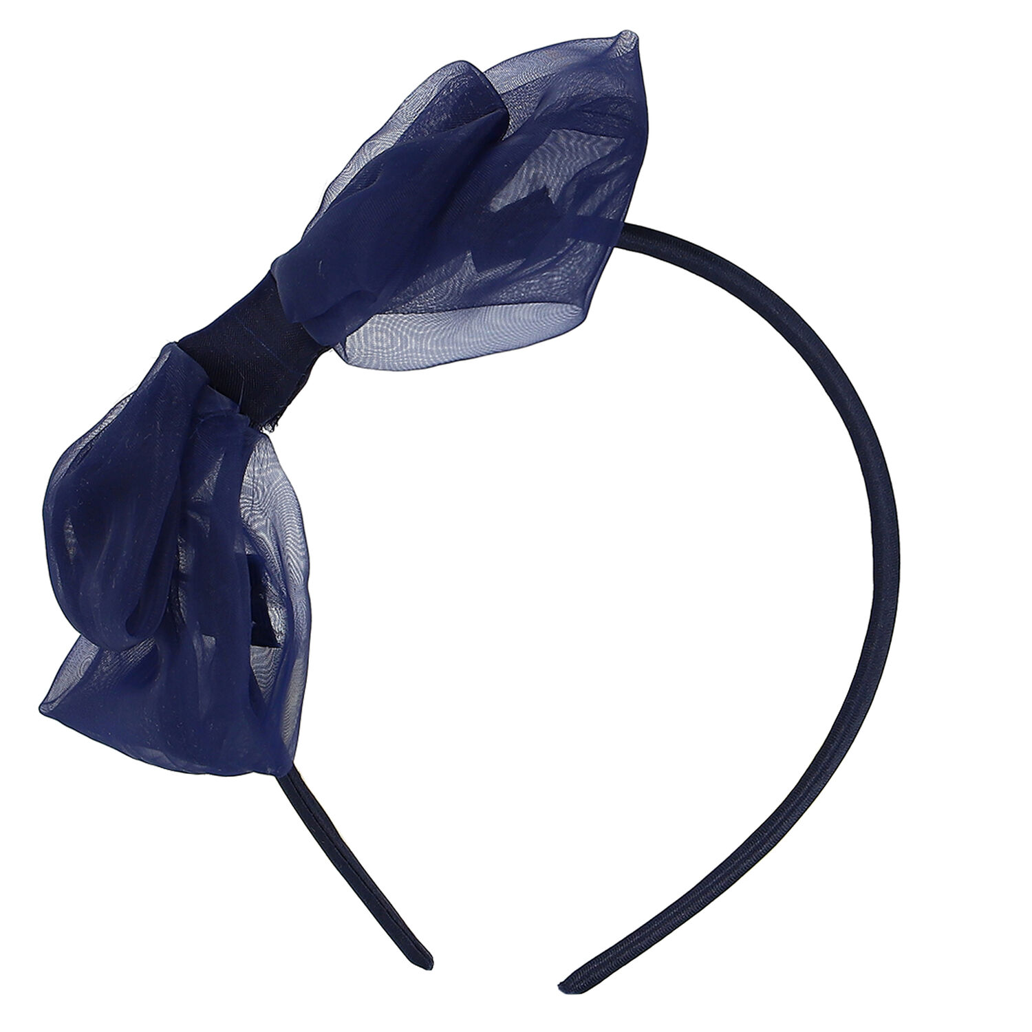 Girls Navy Bow Headband, 1, hi-res