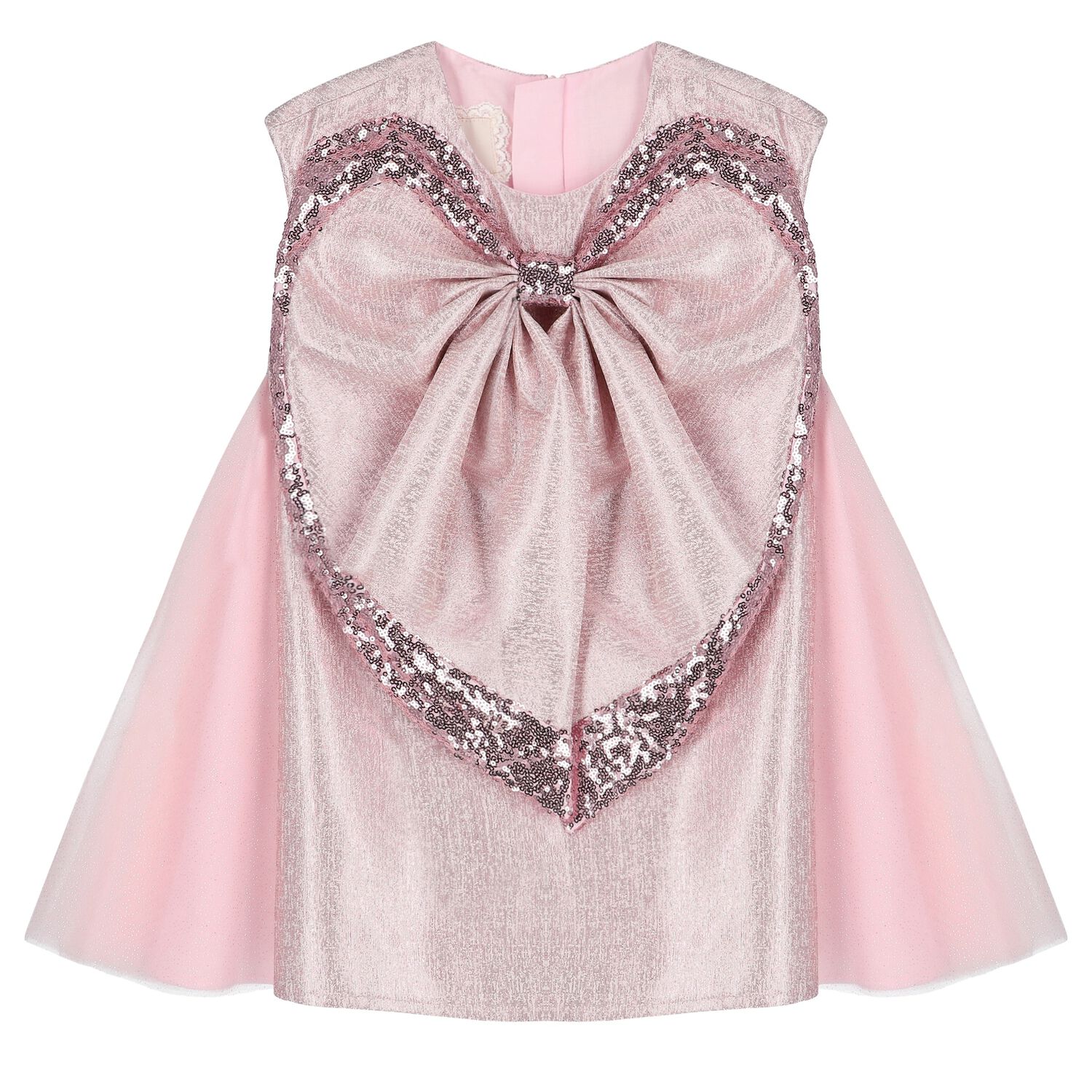 Girls Pink Heart Dress, 1, hi-res
