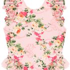 Girls Pink Floral Swimsuit, 1, hi-res