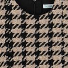 Girls Black & Beige Tweed Houndstooth Dress, 1, hi-res