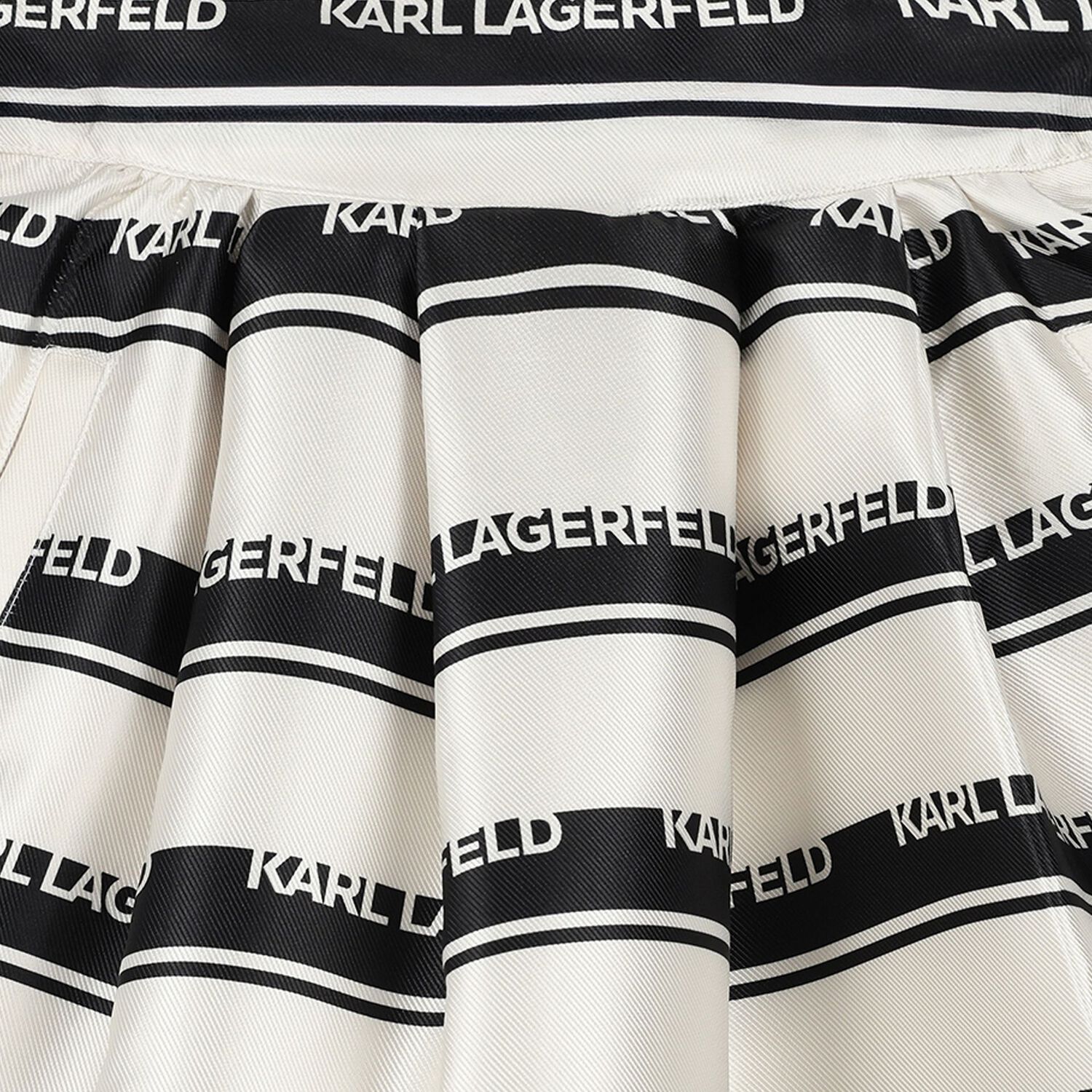 Girls Ivory & Black Striped Skirt, 1, hi-res