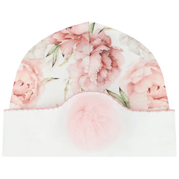 Baby Girls White Floral Hat