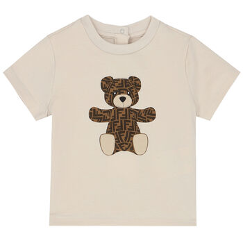 Beige Teddy Logo T-Shirt