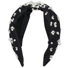 Girls Black Pearl & Cystal Headband, 1, hi-res