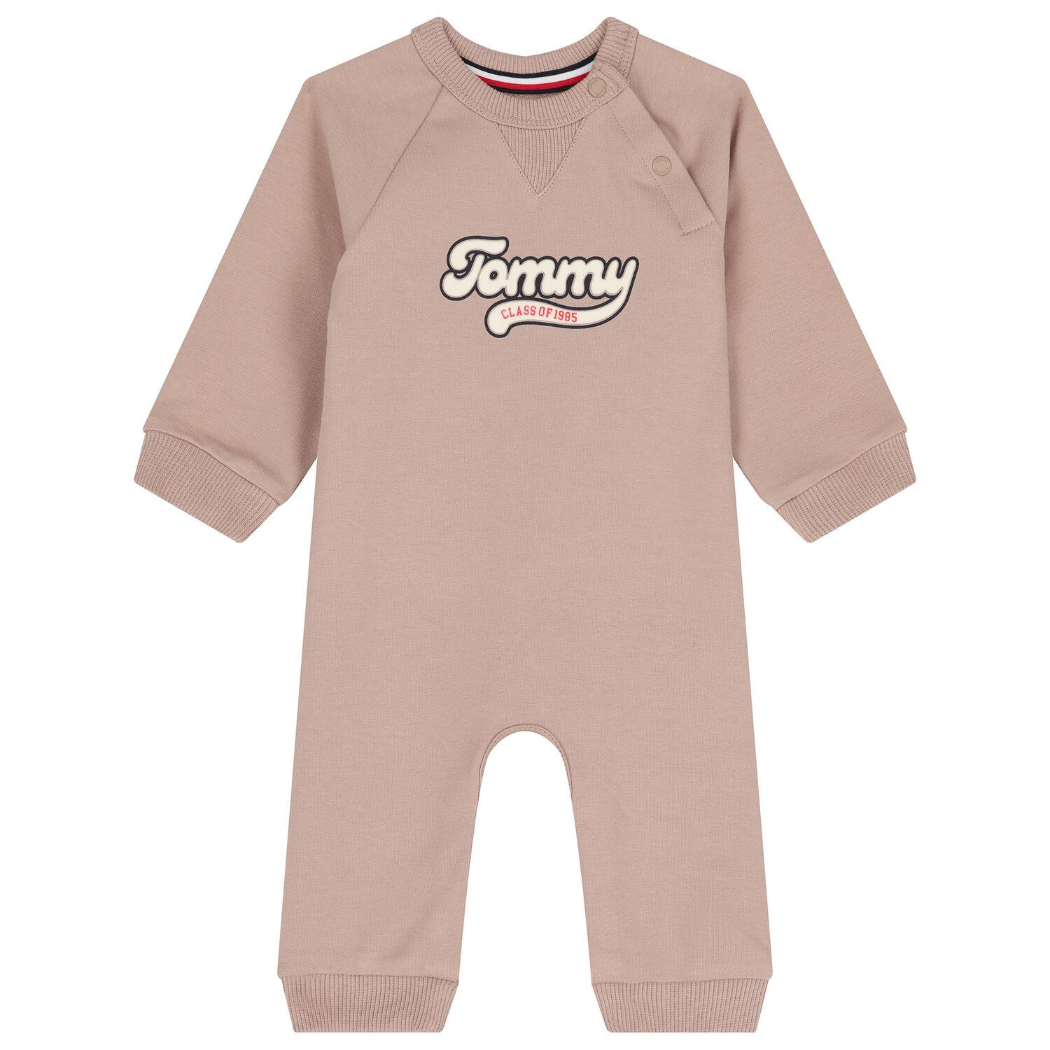 Baby Boys Beige Logo Romper, 1, hi-res