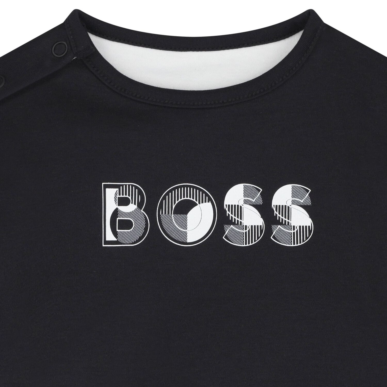 طقم بنطلون قابل للعكس بالشعار للاولاد باللون الابيض والاسود , 1, hi-res