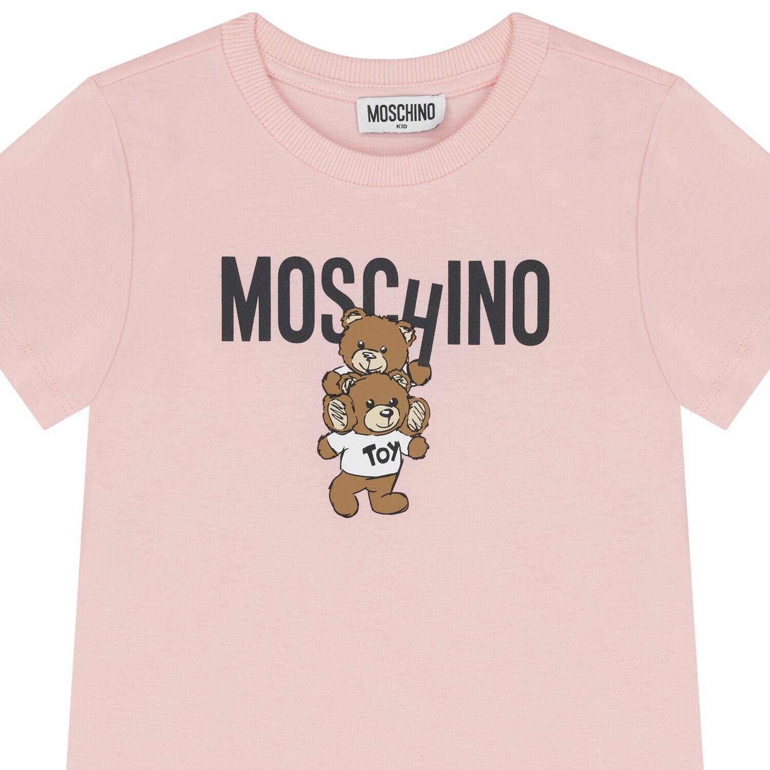 Girls Pink Teddy Bear Logo T-Shirt, 5, hi-res image number null