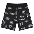 Boys Black Logo Swim Shorts, 1, hi-res