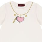 Girls Ivory Heartbag Print Dress, 1, hi-res