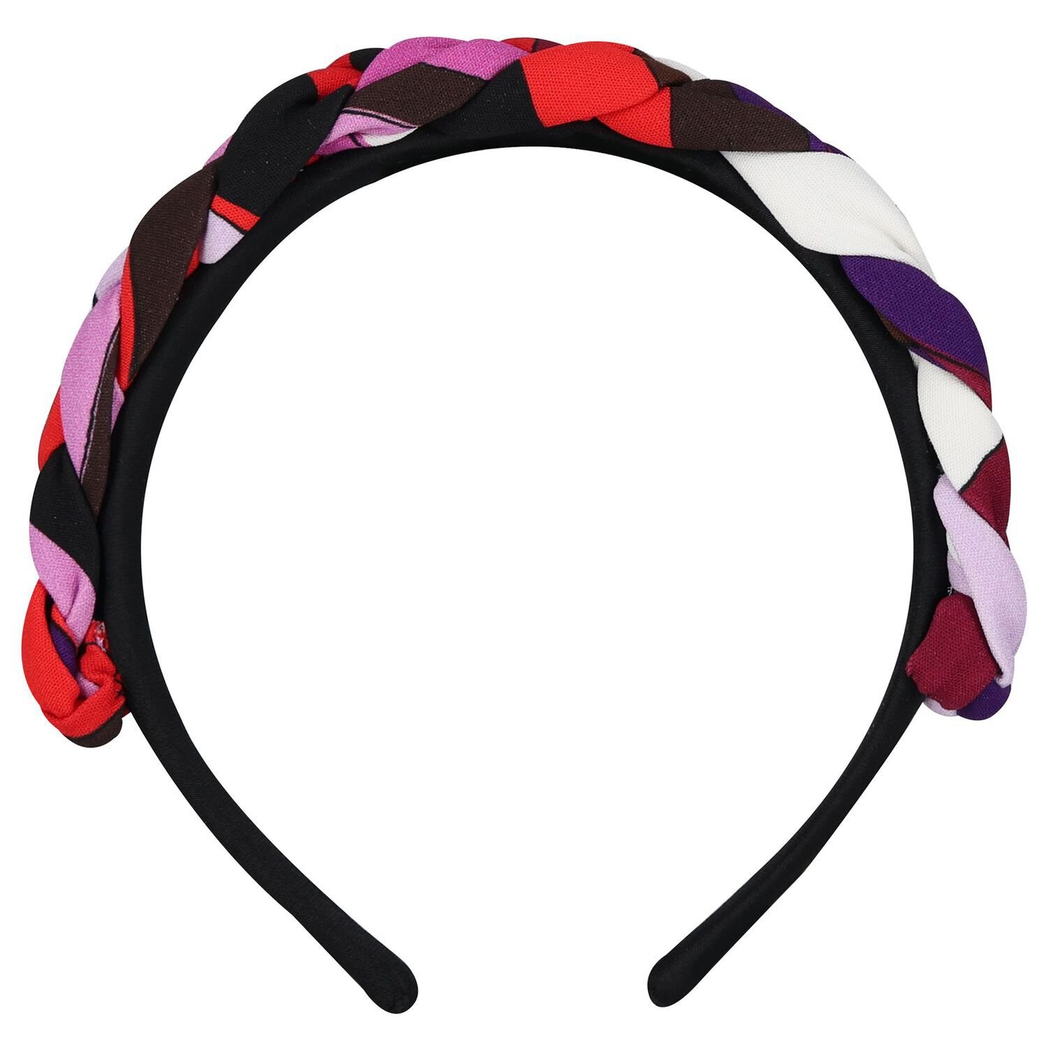 Girls Multi-Coloured Orchide Plaited Headband, 2, hi-res