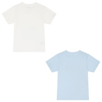 Boys White & Blue T-Shirts ( 2-Pack )