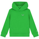 Boys Green Logo Hooded Top, 1, hi-res
