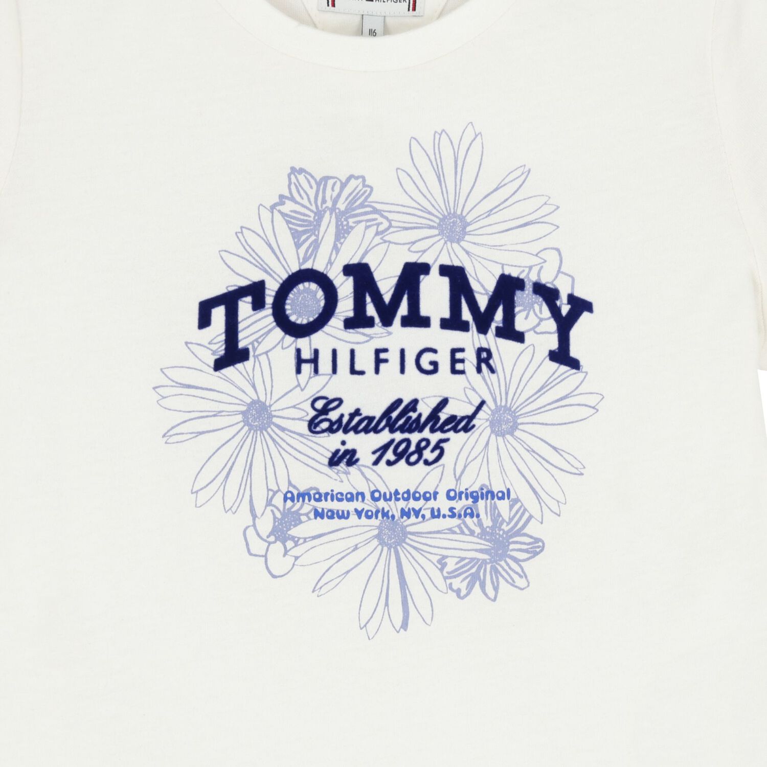 Girls Ivory Floral Logo T-Shirt, 1, hi-res