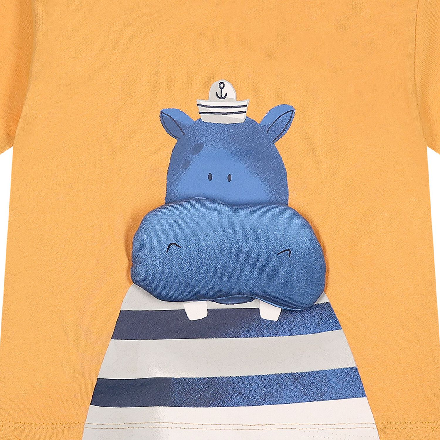 Younger Boys Orange Hippo T-Shirt, 3, hi-res