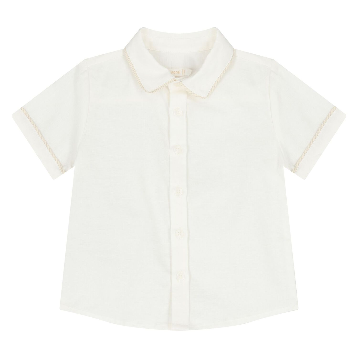 Younger Boys White & Beige Shorts Set, 2, hi-res