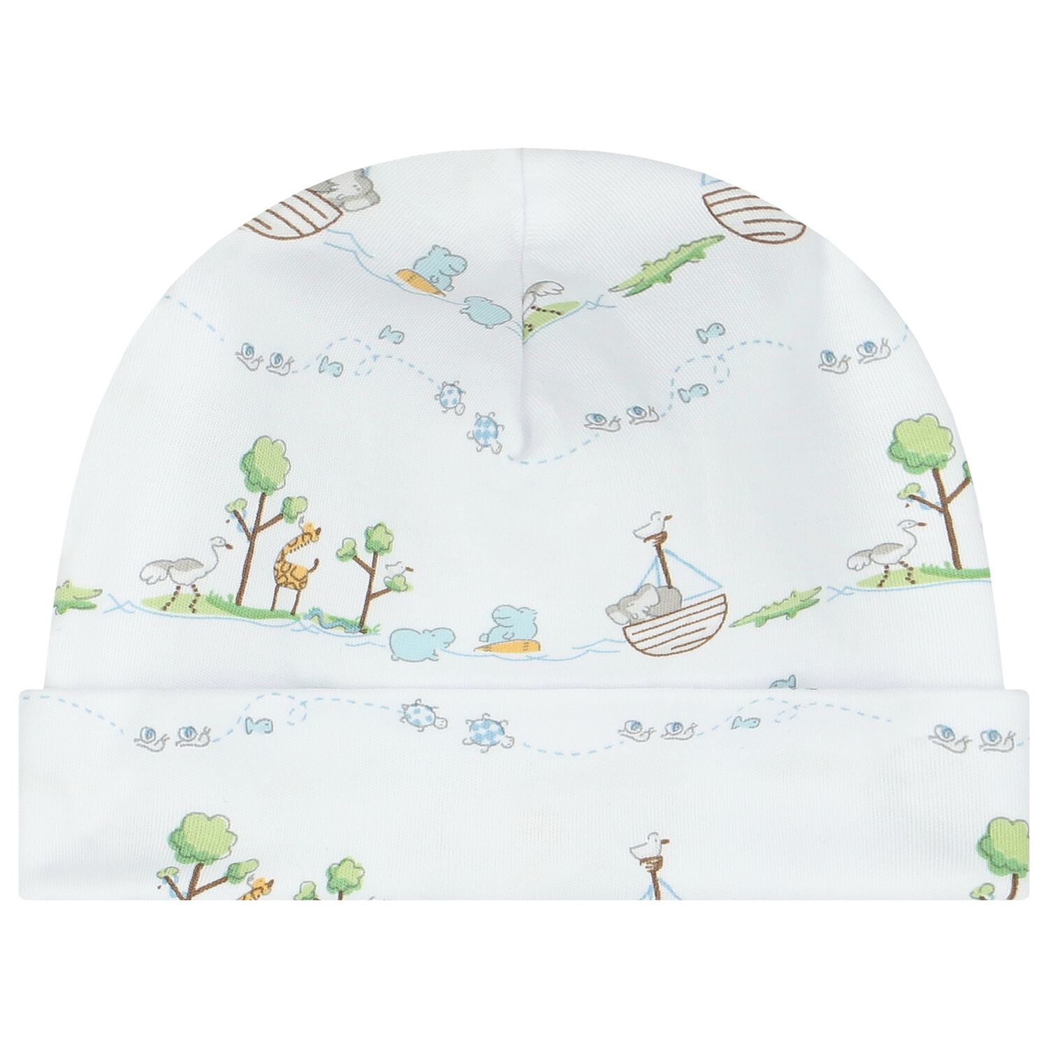 Baby Boys White Animals Hat, 1, hi-res image number null