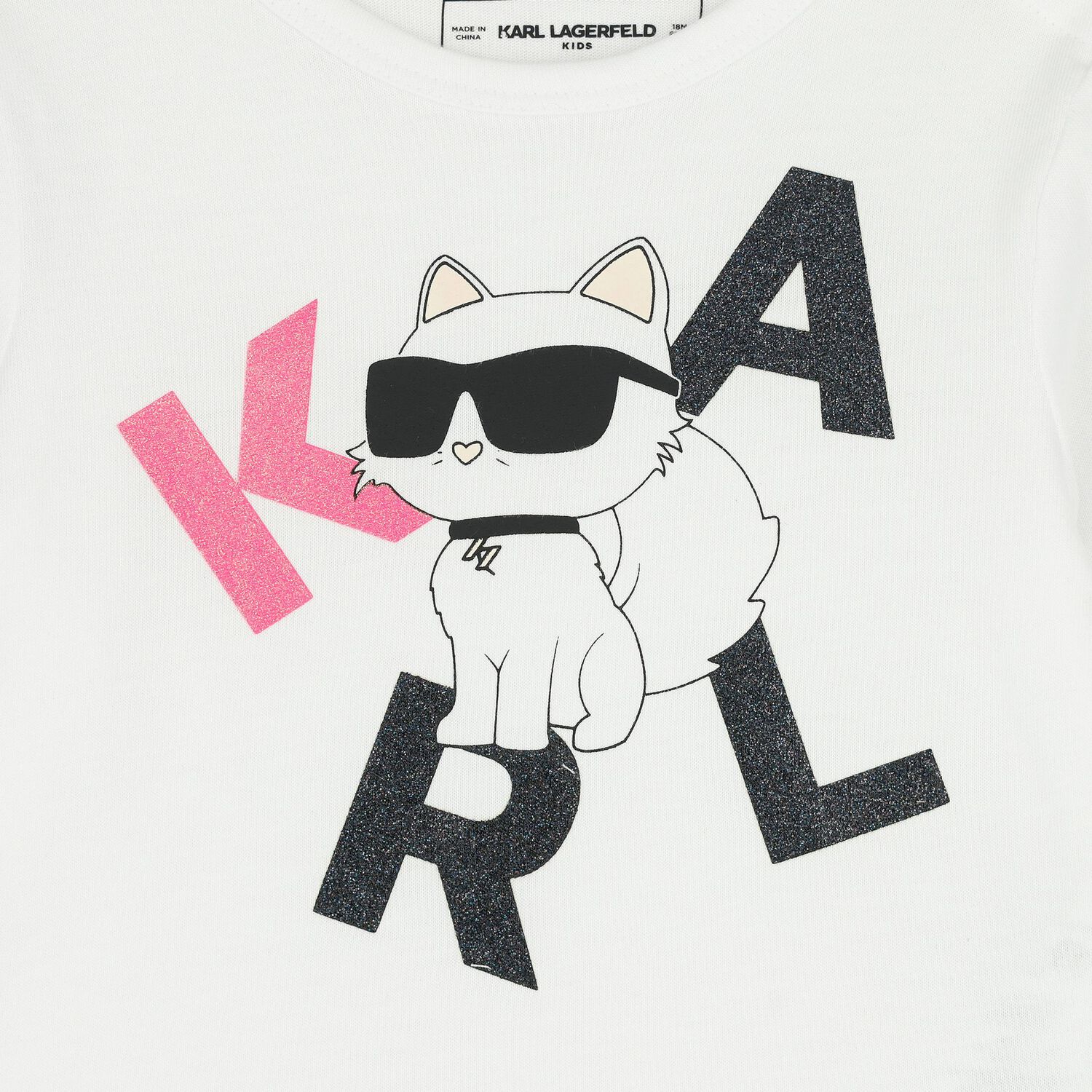 توب بنات بأكمام طويلة بطبعة شوبت باللون الأبيض , 1, hi-res