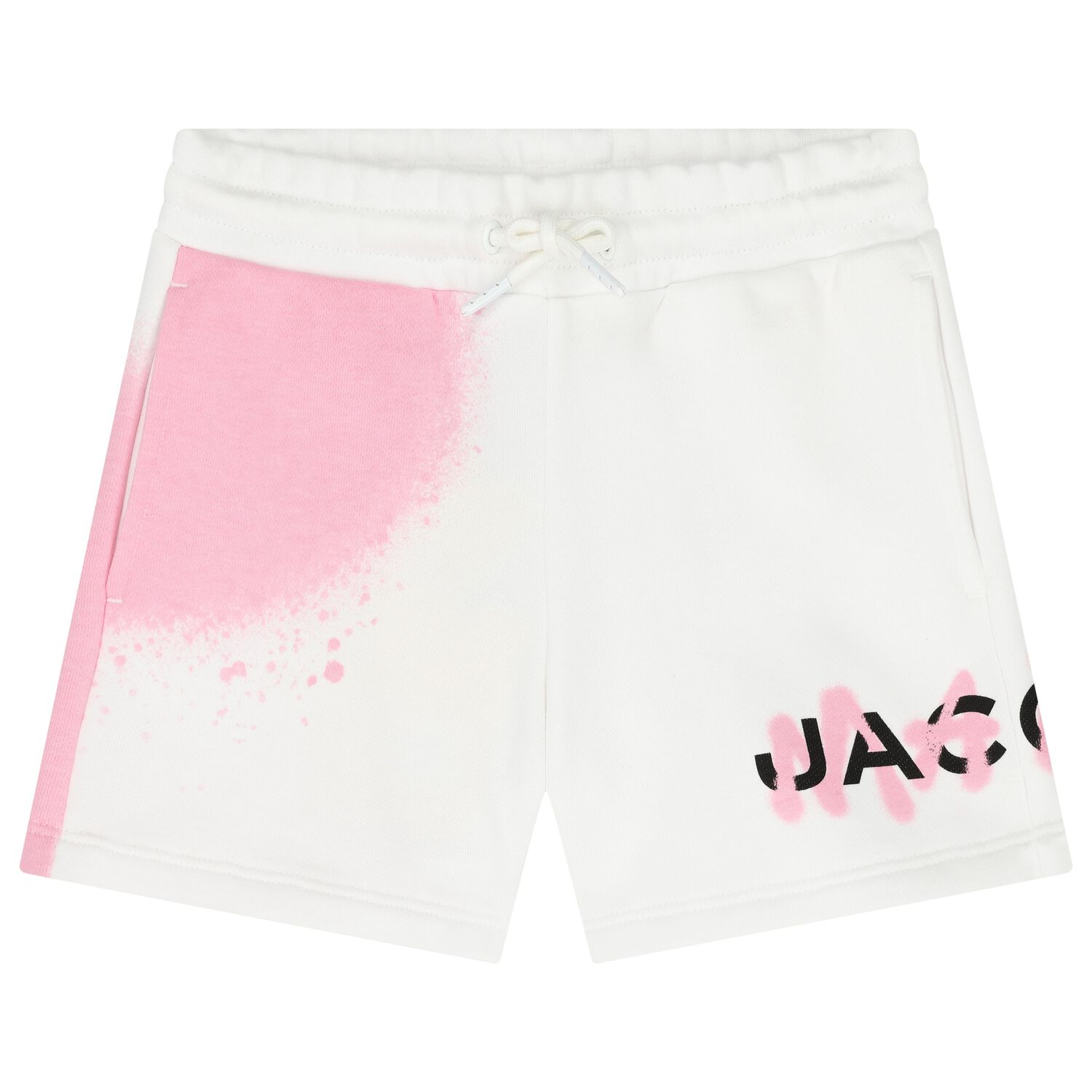 Girls White & Pink Logo Shorts, 1, hi-res
