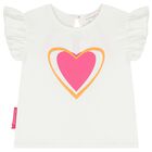 Girls White & Pink Tulle Skirt Set, 1, hi-res