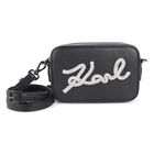 Girls Black Leather Logo Handbag, 1, hi-res