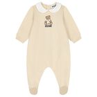 Beige & White Teddy Bear Logo Babygrow Gift Set, 2, hi-res