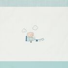 Baby Boys White & Aqua Blanket, 1, hi-res