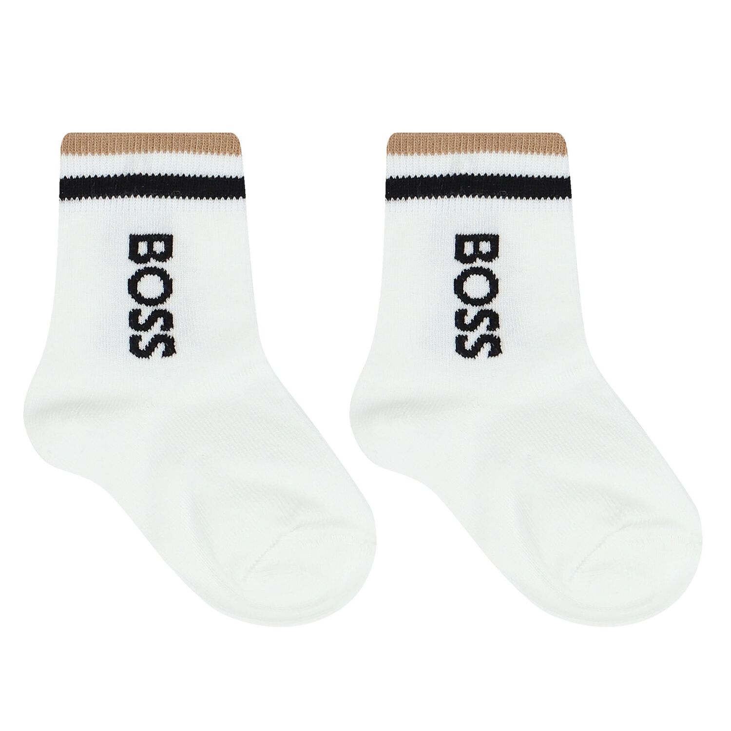Baby Boys White Logo Socks ( 3-Pack ), 1, hi-res