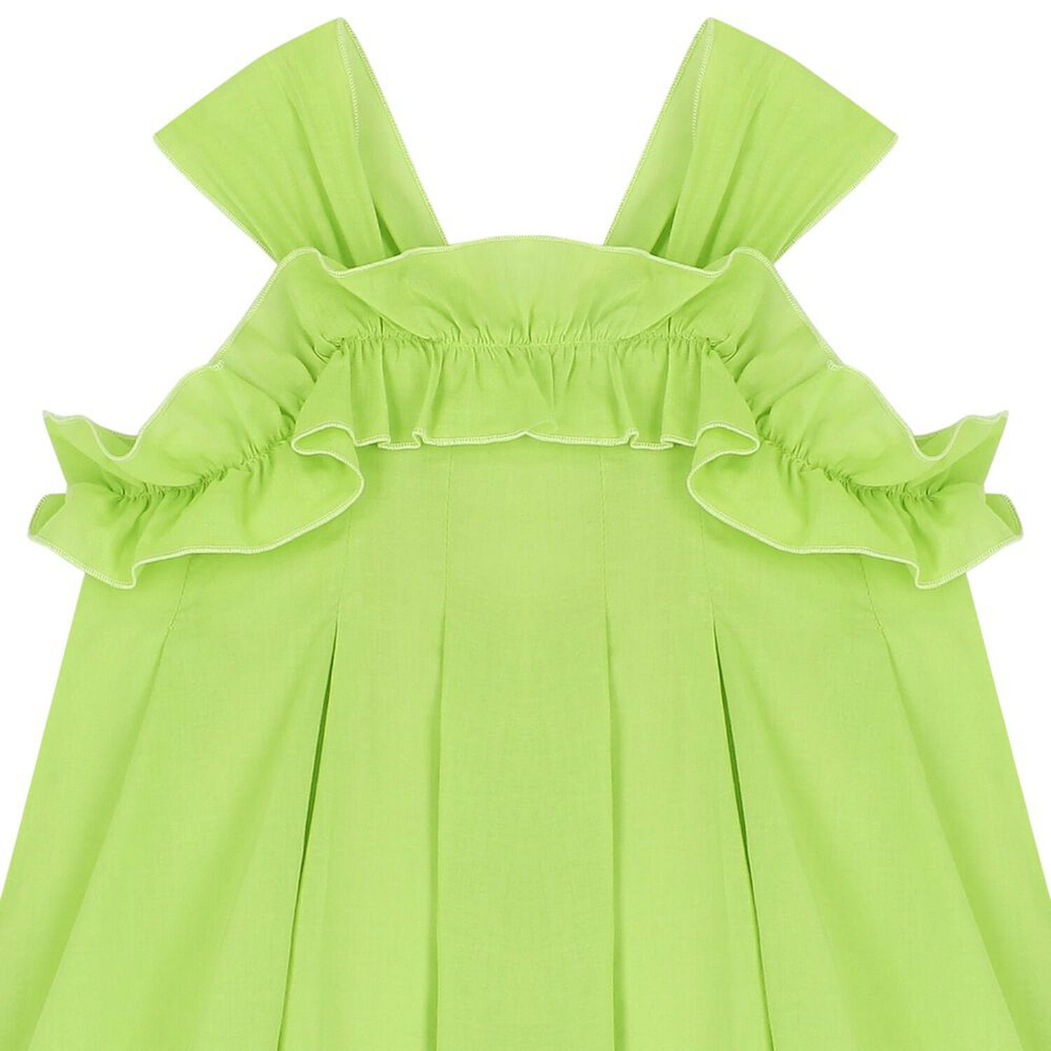 Girls Green Ruffled Dress, 1, hi-res