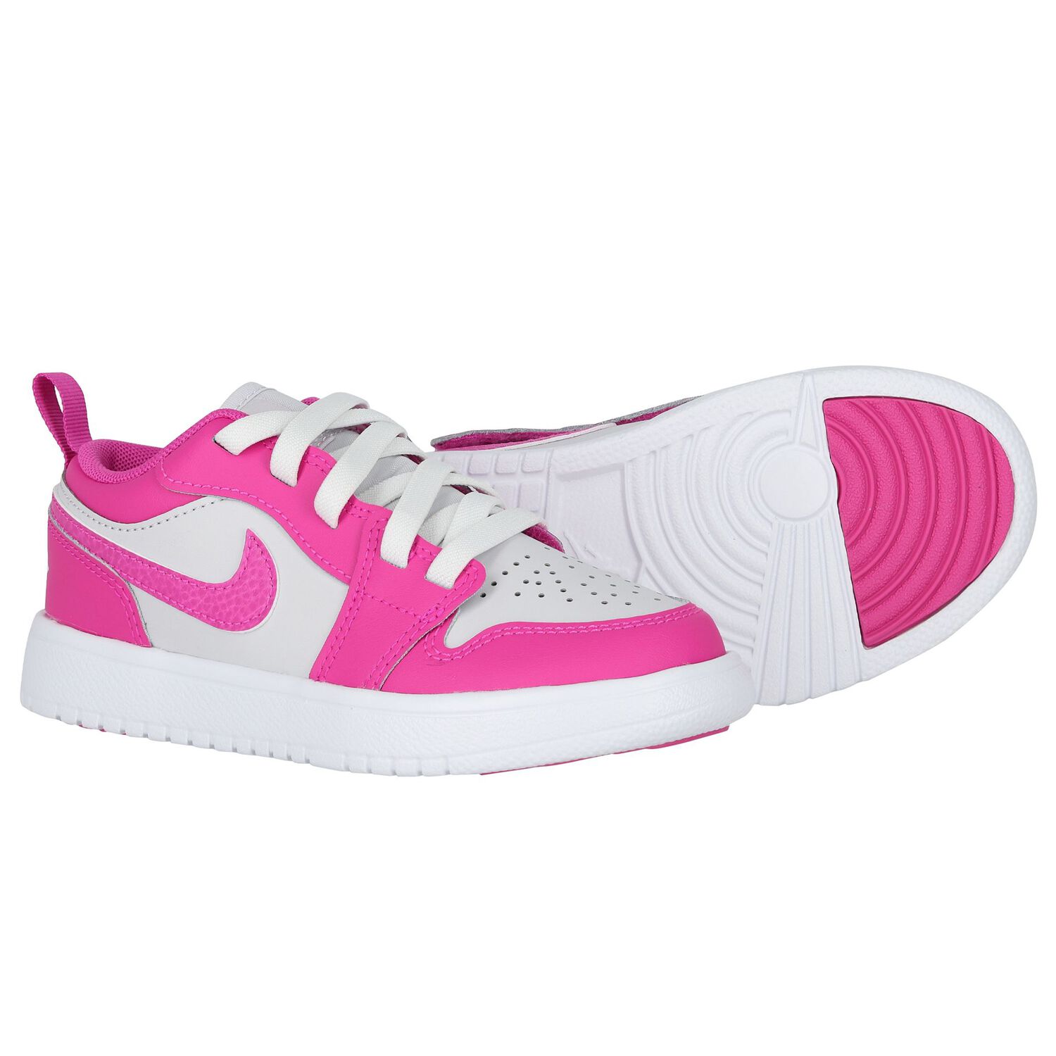 Girls White & Pink Air Jordan 1 Low Alt Trainers, 1, hi-res image number null