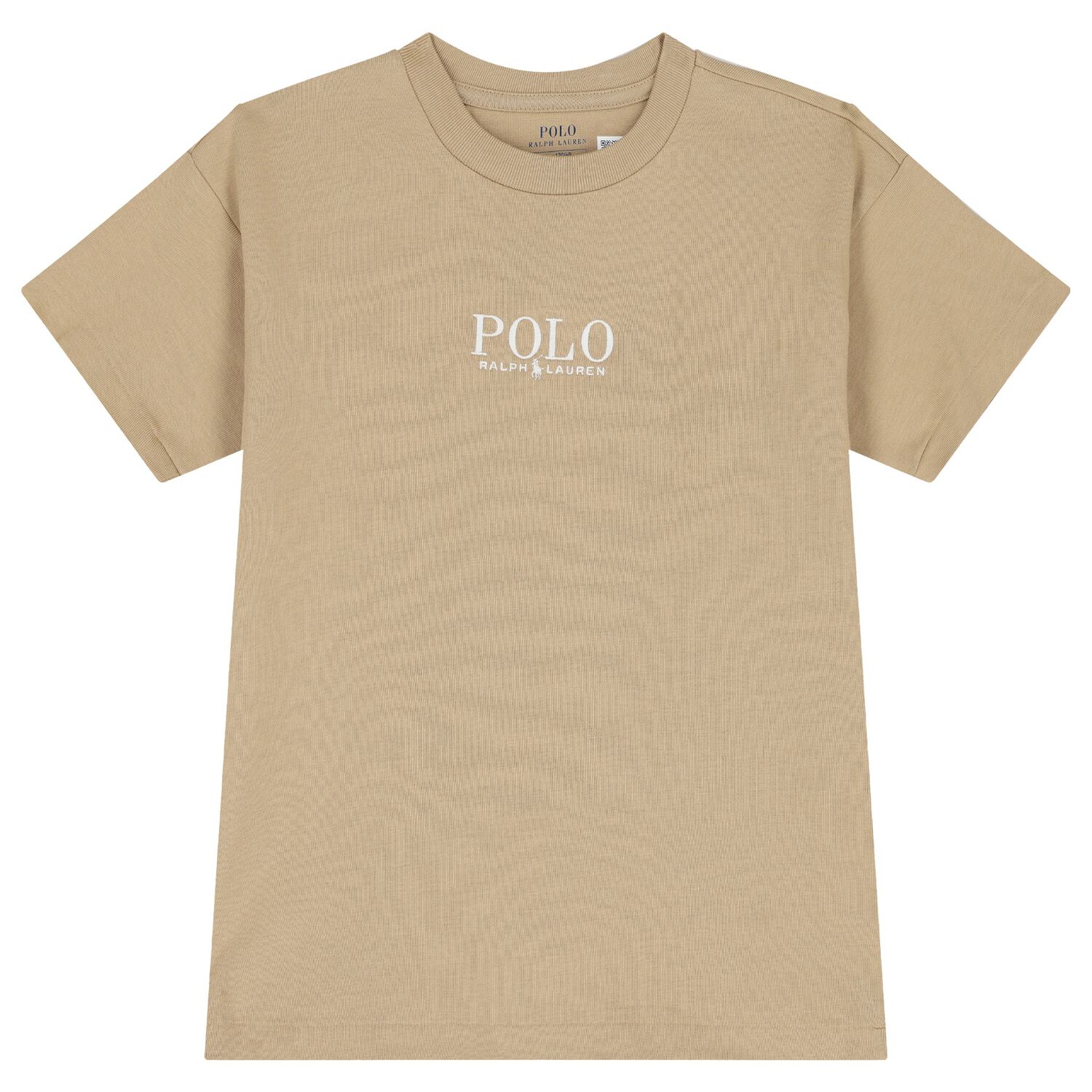 تي شيرت بشعار باللون البيج للأولاد, 1, hi-res