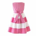 فستان باللون الزهرى والابيض للبنات, 1, hi-res