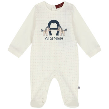 Ivory Horse & Logo Babygrow