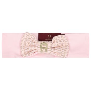 Baby Girls Pink Bow Logo Headband