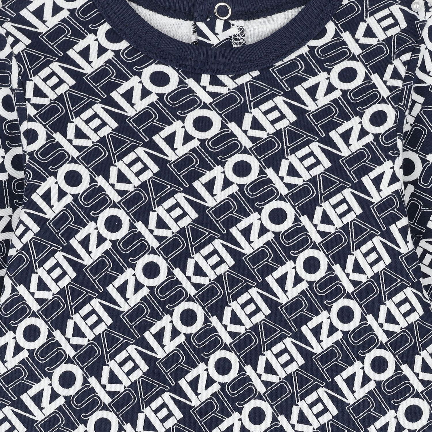 افرول أطفال بالشعار باللون الكحلي والأبيض ( من قطعتين), 1, hi-res