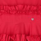 فستان باللون  أحمر مكشكش للبنات, 1, hi-res