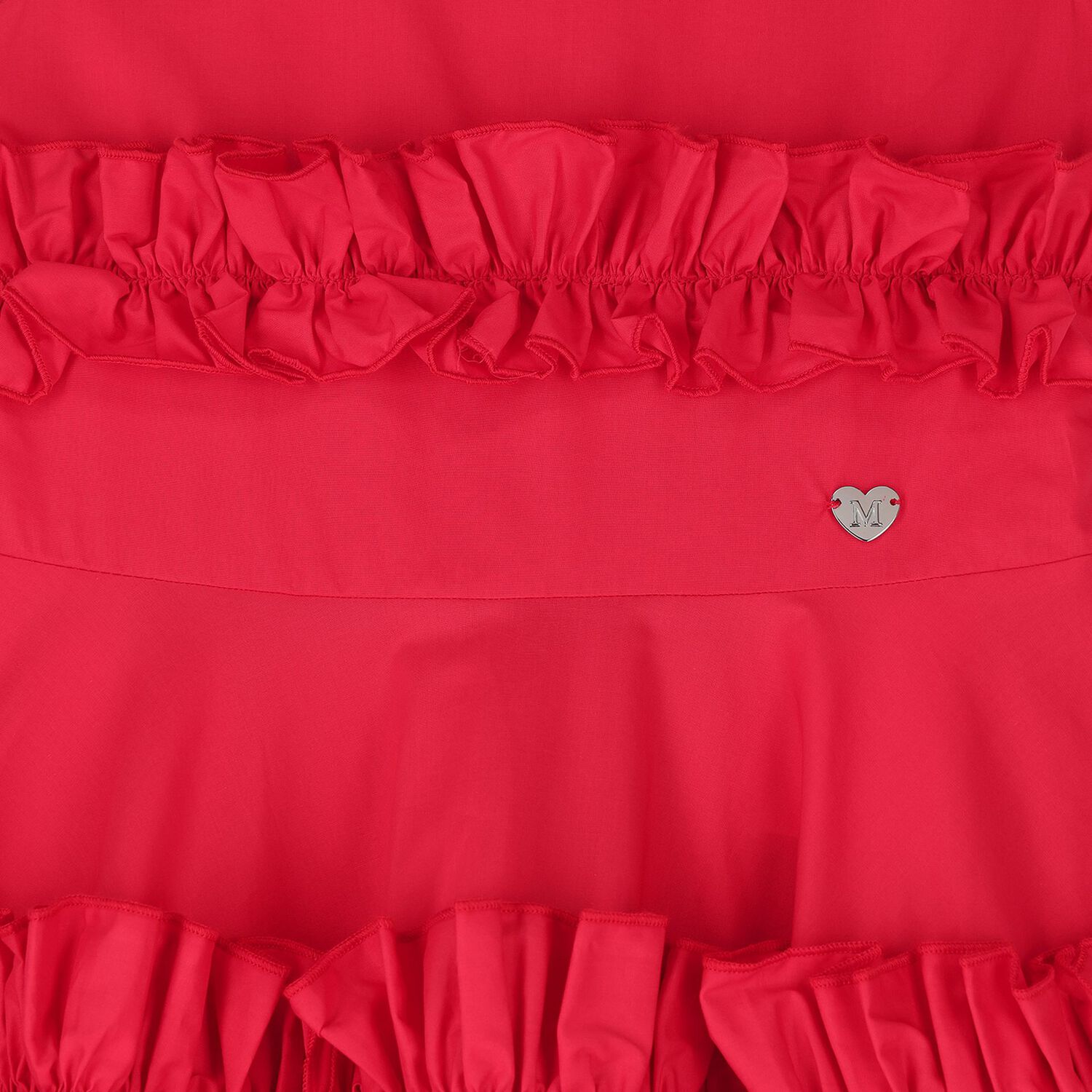 فستان باللون  أحمر مكشكش للبنات, 1, hi-res