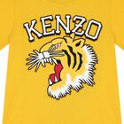 Girls Yellow Tiger Logo T-Shirt, 2, hi-res