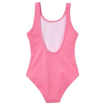 Girls Pink Flower Swimsuit